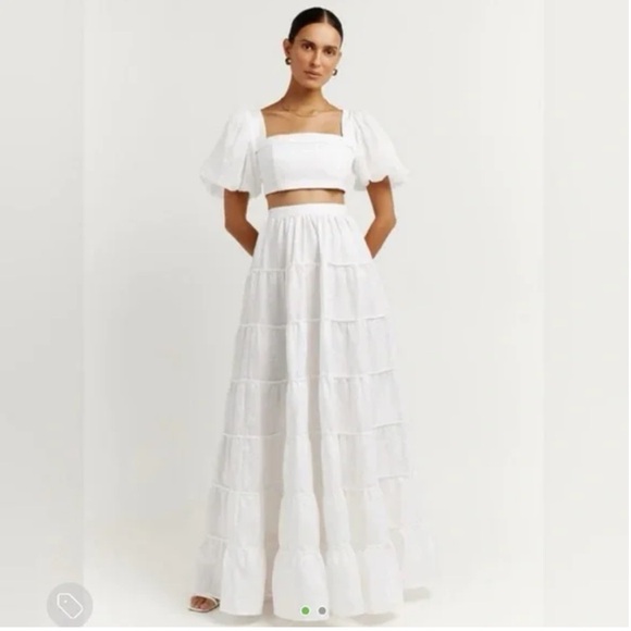 DISSH white top and skirt set - skirt size 4, top size 6